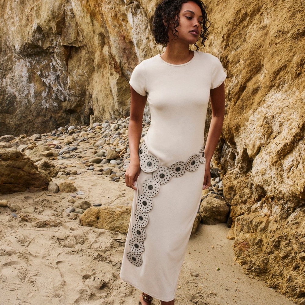 Vanilla Free People Beach Tee Dress Essential Slim MIDI
